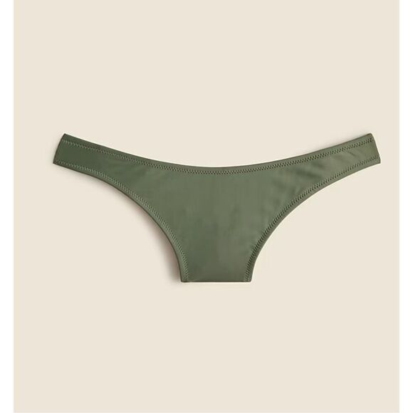 J. Crew Cool Cypress Green BP209 Heritage 1989 High Leg Bikini Bottom Small NWT - Picture 1 of 5